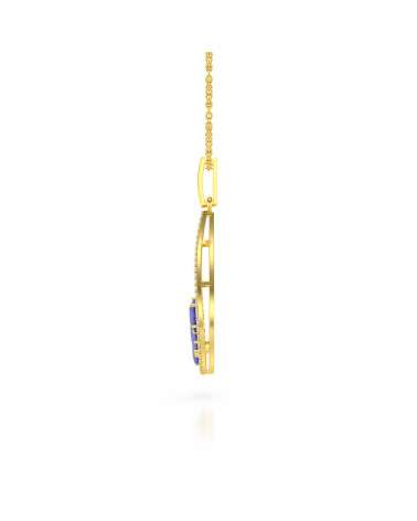 Gold Tanzanit Diamanten Halsketten Anhanger Goldkette enthalten
