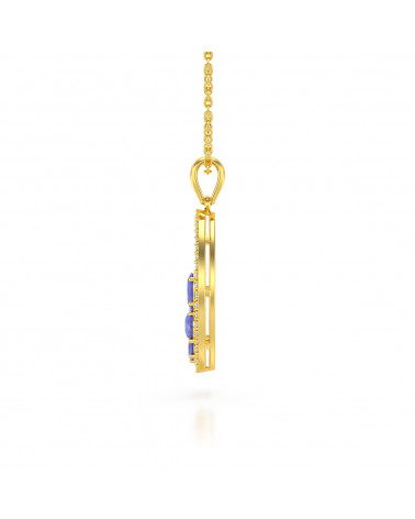 Gold Tanzanit Diamanten Halsketten Anhanger Goldkette enthalten