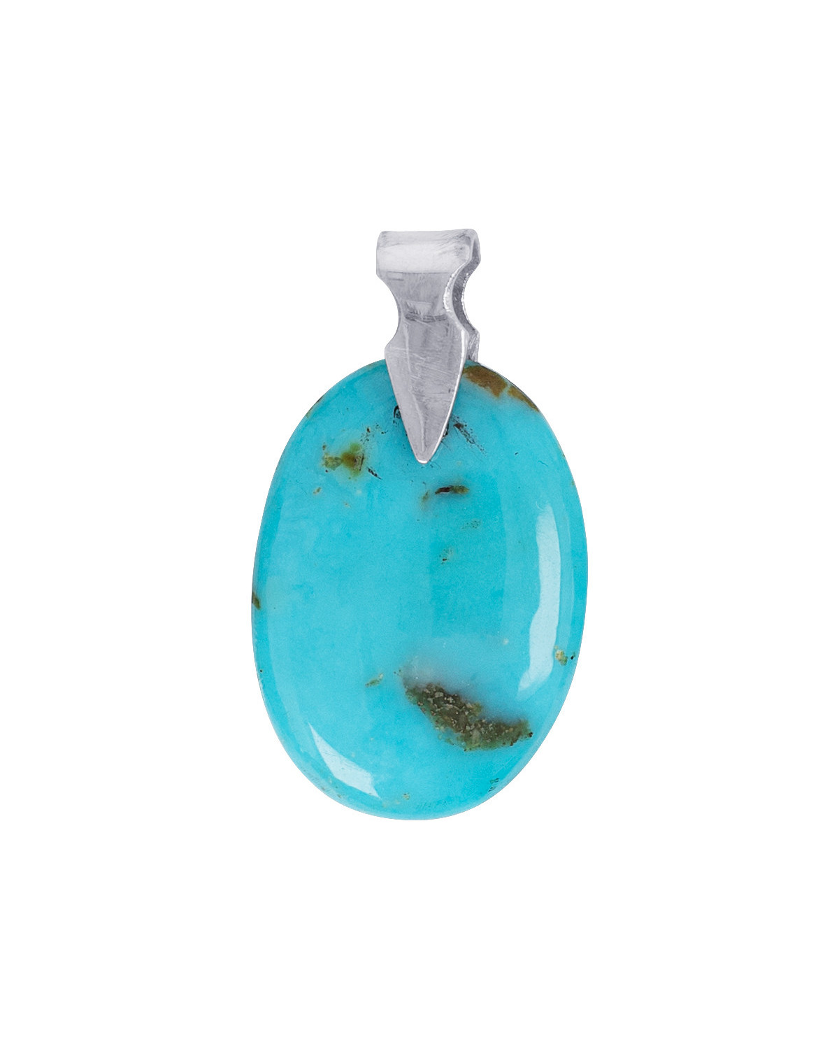 Collier Pendentif Turquoise Arizona sur Argent 925