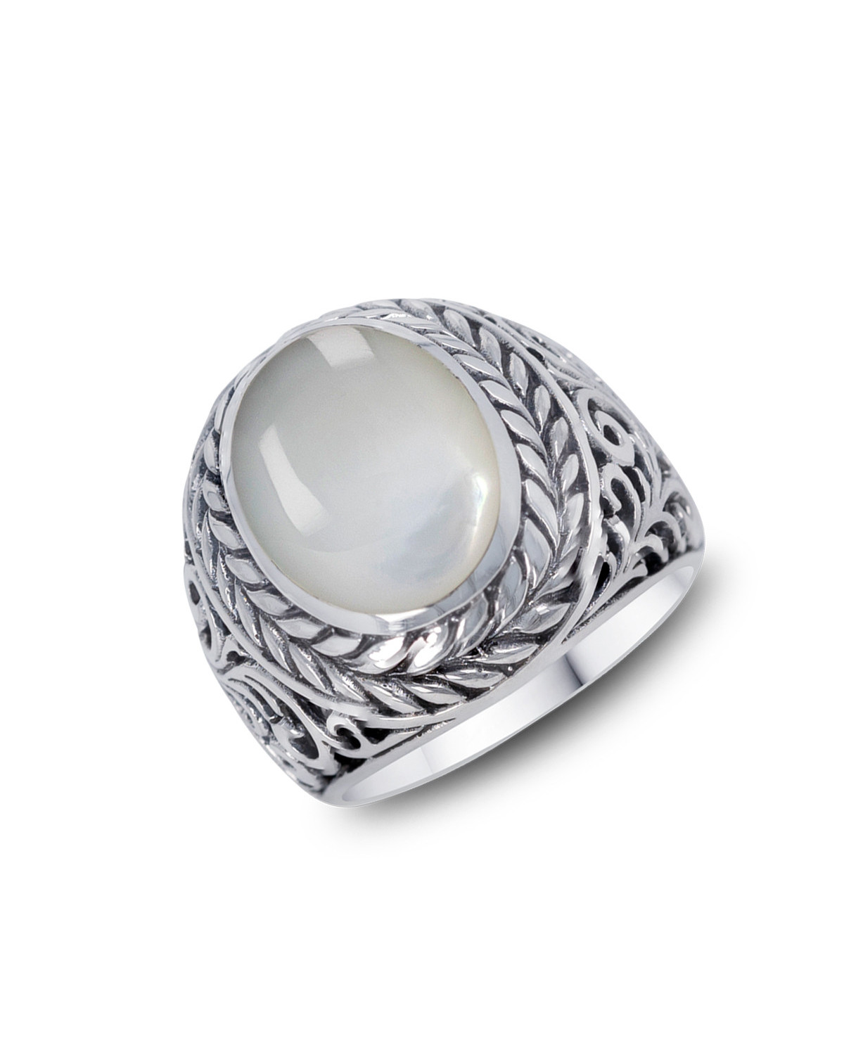 ASTRODIDI Stone Pearl Moti Gemstone Silver Coated Ring for Men & Women :  Amazon.in: Fashion
