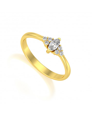 Anillo de Oro Diamantes & Moissanite