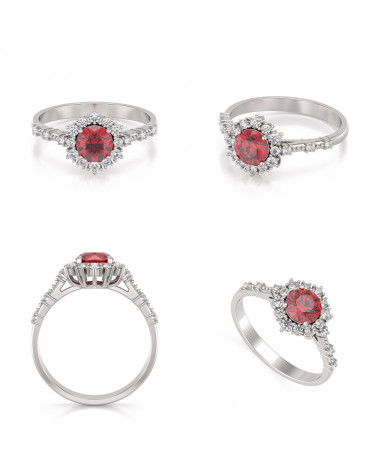 925 Silber Rubin Diamanten Ringe