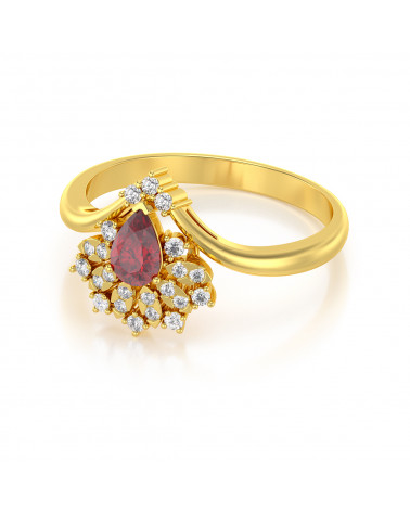 Gold Rubin Diamanten Ringe