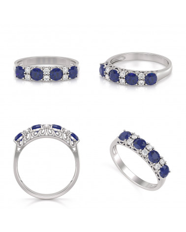 925 Silber Saphir Diamanten Ringe