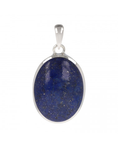 Original Gift Woman-Fine Stones-Oval Lapis Lazuli Pendant-Sterling Silver-Woman