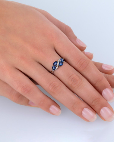 Anelli Zaffiro diamanti Argento 925