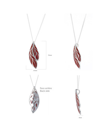925 Sterling Silver Coral Pendant