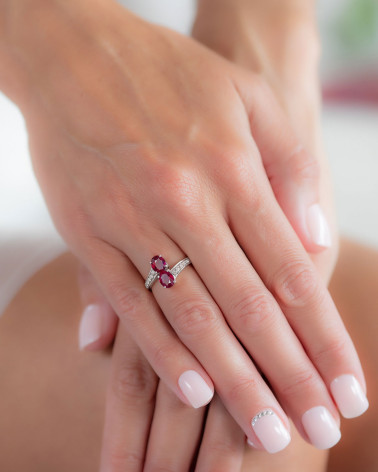 Anelli Rubino diamanti Argento 925