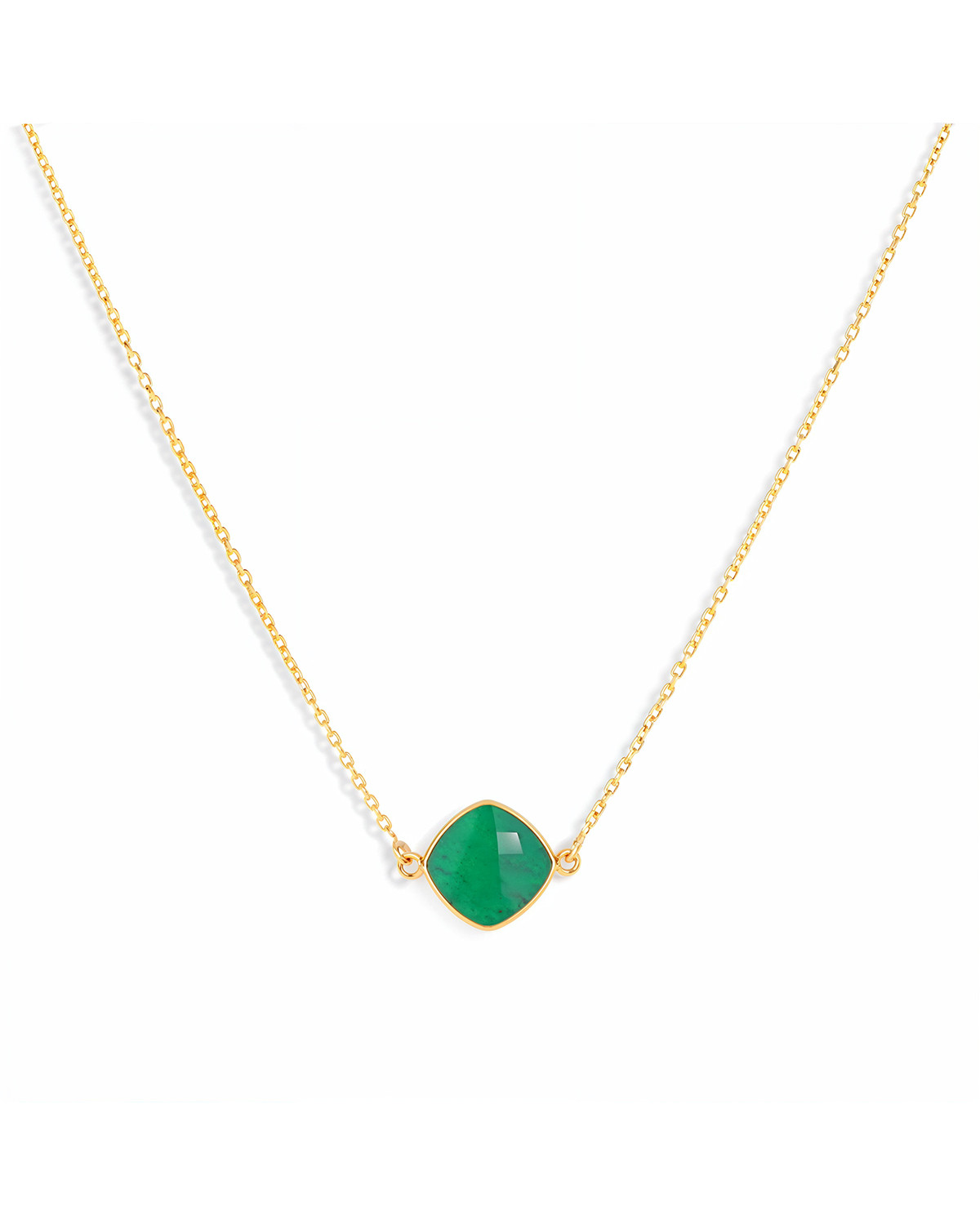 Collier Émeraude Chauffée en Argent 925 Plaqué Or 18 Carats - Jelena | Aden
