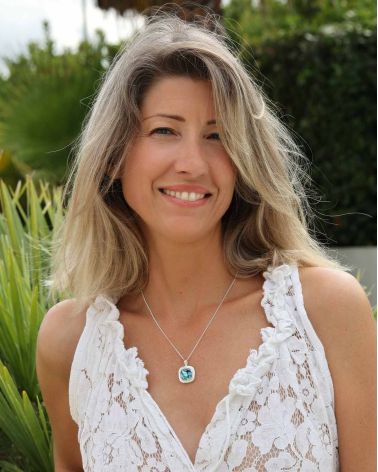 Alina Pendant worn - Abalone Mother of Pearl and 925 Silver Jewelry - Everyday Elegance