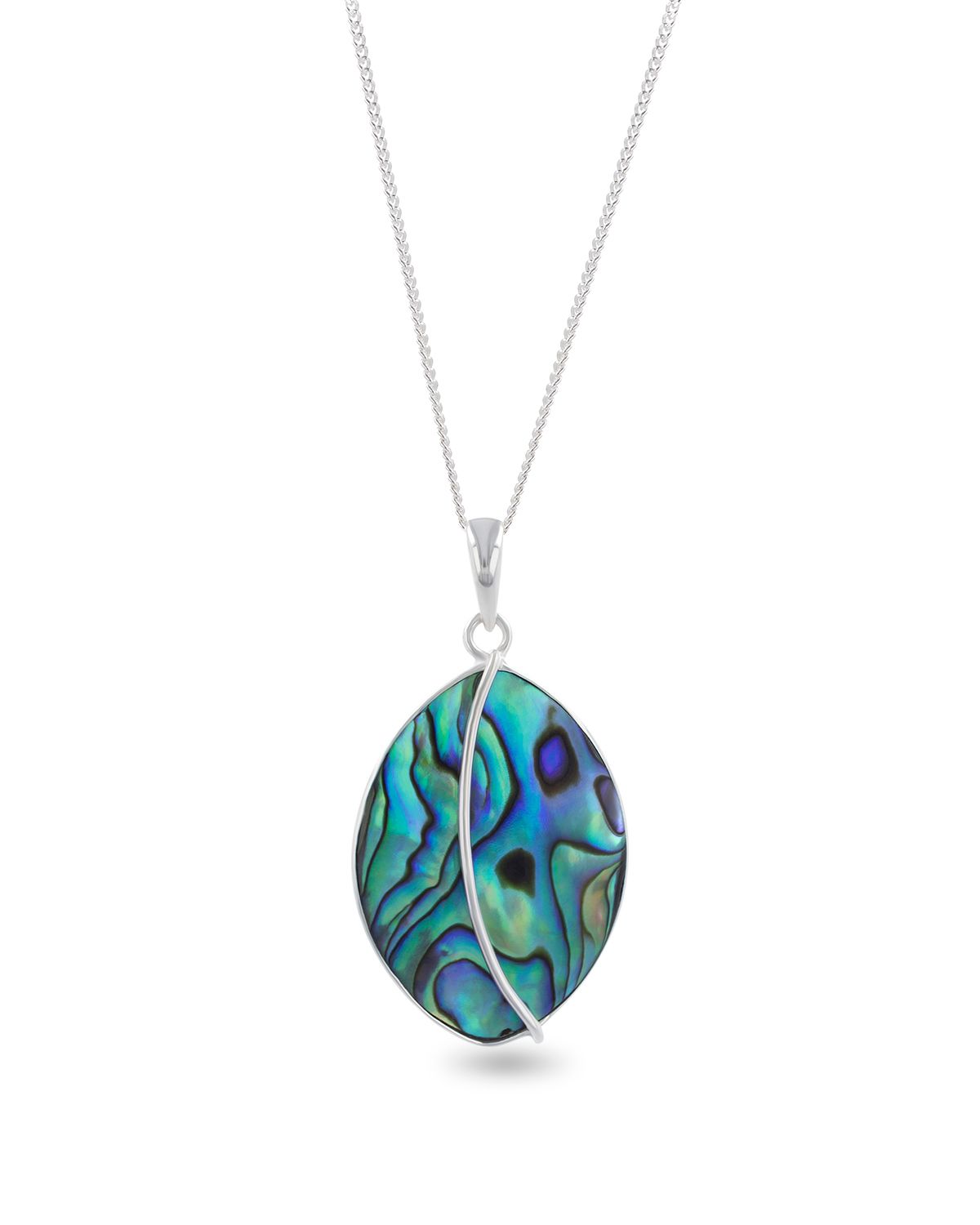 Abalone Shell & 925 Silver Leaf-Shaped Pendant – Séléna