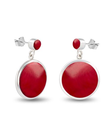 Pendientes de Coral Rojo y Plata 925 - NAEL