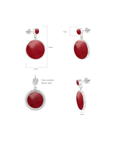 Pendientes NAEL Coral Rojo - Vistos desde diferentes ángulos - Artesanía refinada
