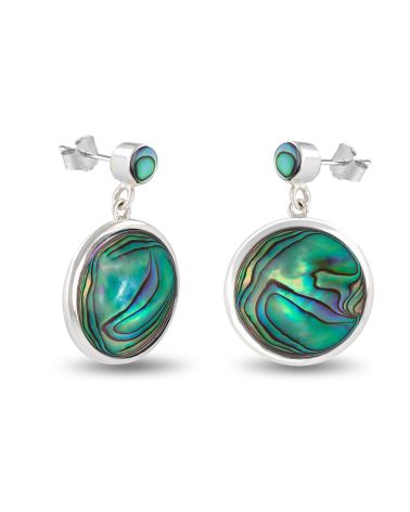 Boucles d'Oreilles en Nacre Abalone et Argent 925 - Nael