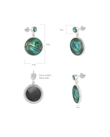 Pendientes étnicos de nácar blanco engastados en plata 925