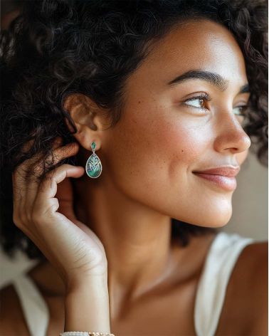 Boucles d'Oreilles en Nacre Abalone et Argent 925 - AMARU