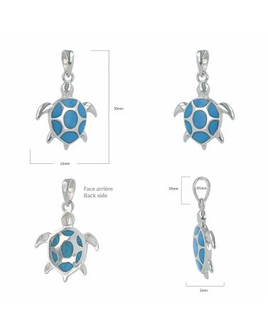 Pendentif HONU Porté - Bijou Turquoise sur Décolleté - Style Bohème Chic Hawaïen