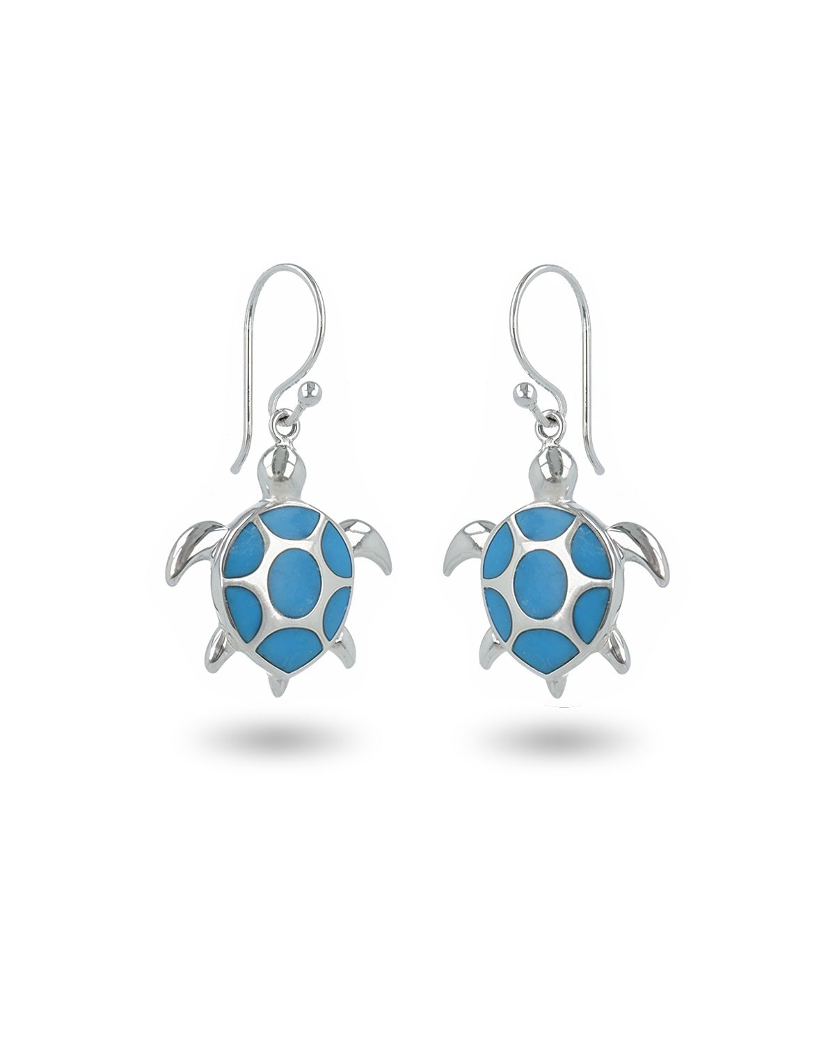 Boucles d'Oreilles Tortue en Turquoise et Argent 925 - HONU