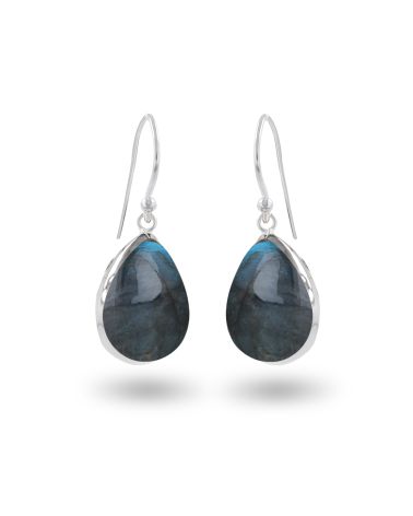 Pendientes Labradorita Forma Pera Plata de Ley 925