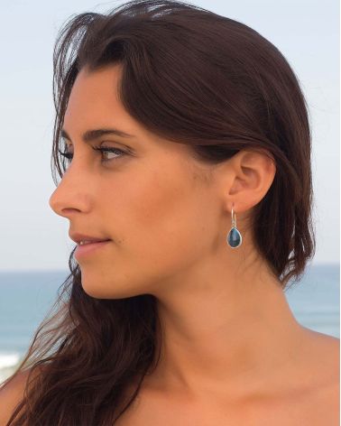 Pendientes Labradorita Forma Pera Plata de Ley 925