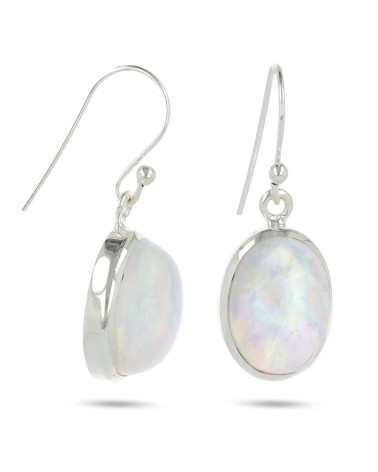 Boucles d'Oreilles en Pierre de Lune et Argent 925 - CLEO