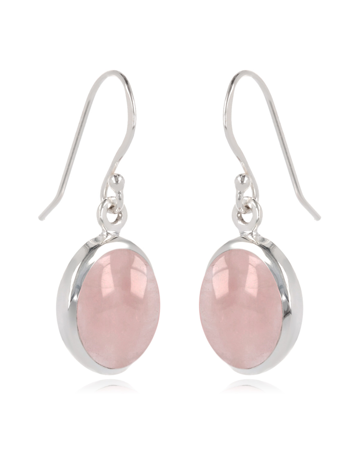Boucles d'Oreilles en Quartz Rose et Argent 925 - CLEO