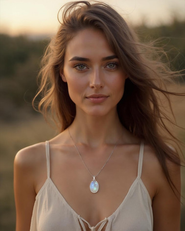 Colgante de Piedra Lunar – Joya Luminosa y Atemporal