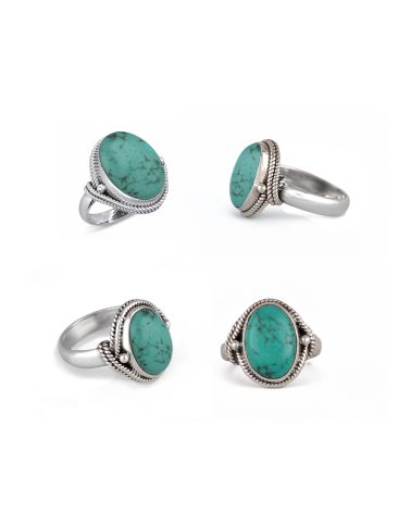 Bague en Turquoise Naturelle et Argent 925 - TIPHAINE