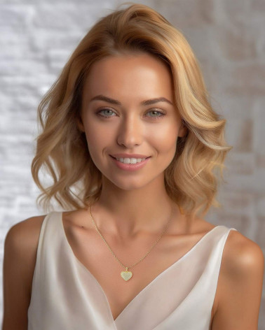 Colgante Pendente in Oro 14K Diamante Catena Oro inclusa