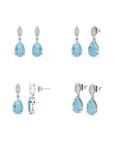 Vue complète des Boucles d'Oreilles Topaze et Diamants – Détails luxueux