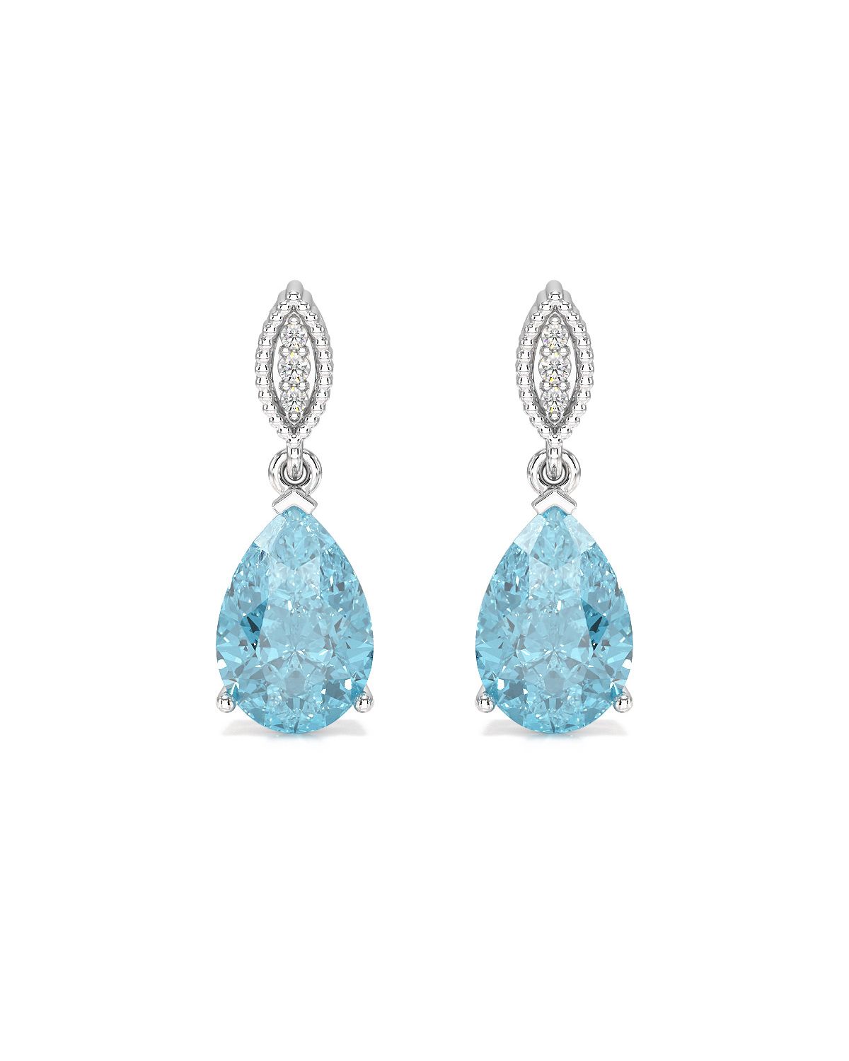 Sky Blue Topas und Diamant Ohrringe in Weißgold – VIVIENNE Kollektion