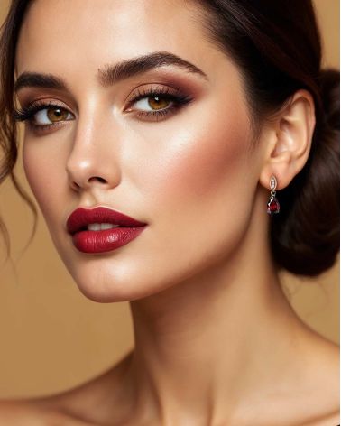 Garnet and Rhodium-Plated Silver Earrings – Subtle Sophistication