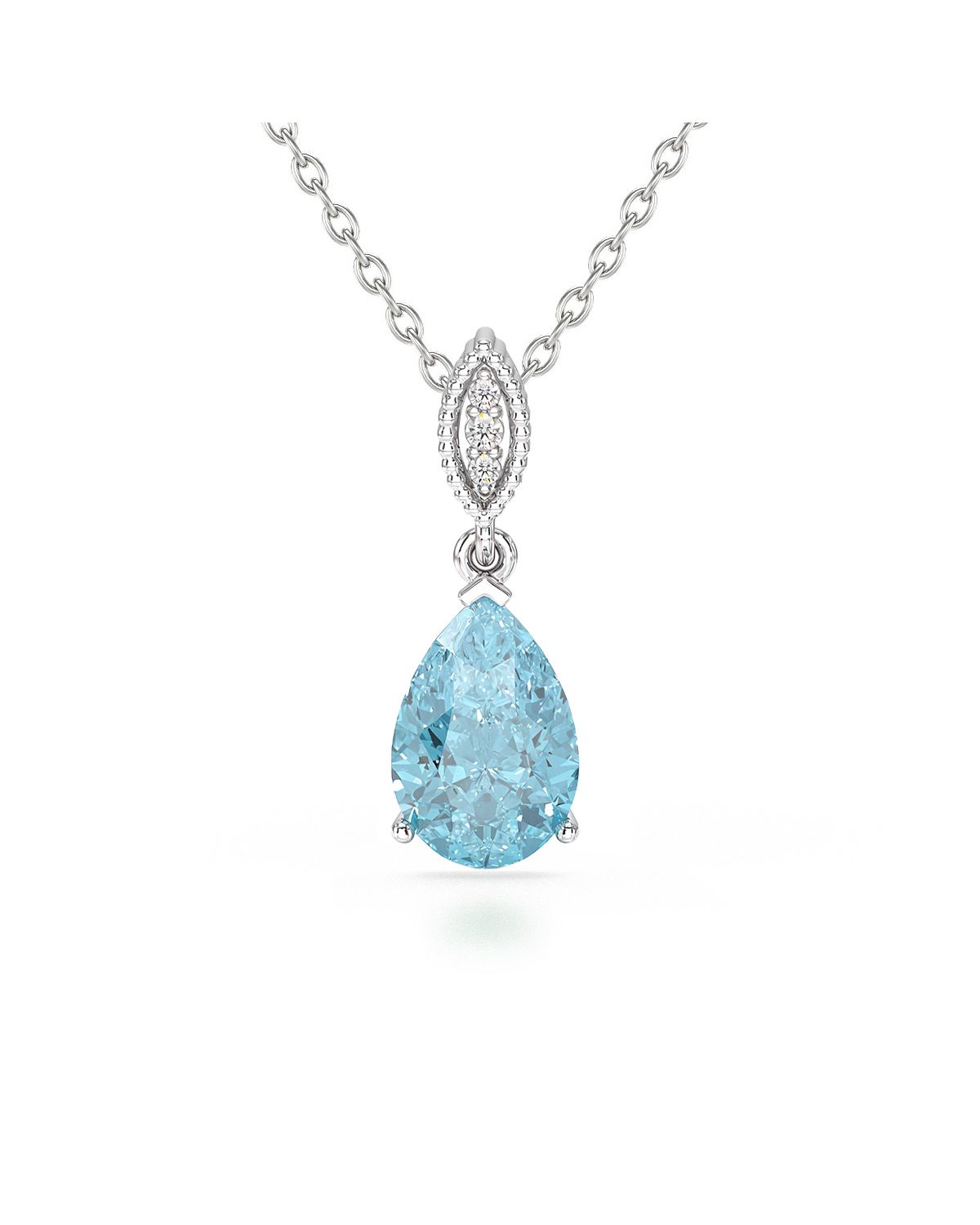 Pendentif Topaze Blue Sky | Argent 925 et Diamants | VIVIENNE