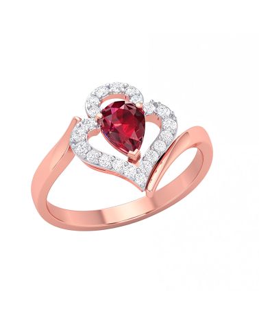 Gold Ruby Diamonds Ring 2.99grs