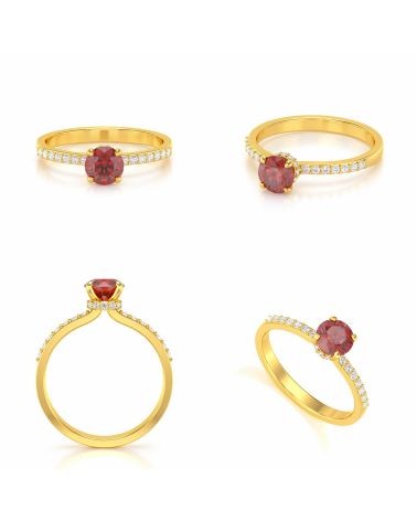 Anelli Oro Rubino diamanti