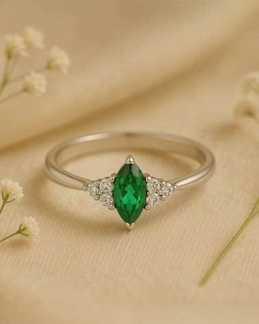 Anelli Oro Smeraldo diamanti