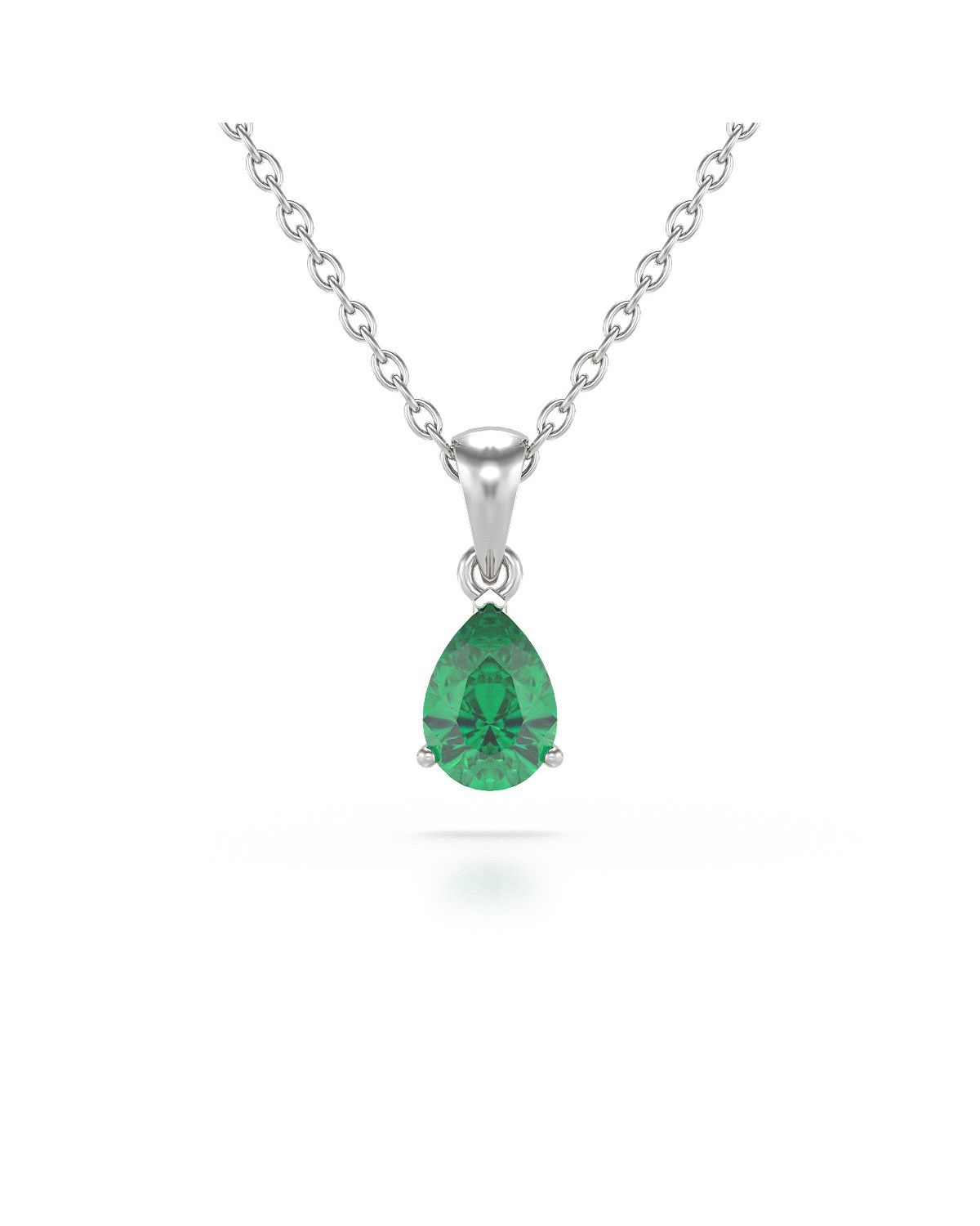14K Gold Emerald Necklace Pendant Gold Chain included