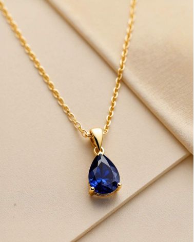 14K Gold Saphir Halsketten Anhanger Goldkette enthalten