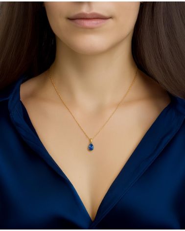 14K Gold Saphir Halsketten Anhanger Goldkette enthalten