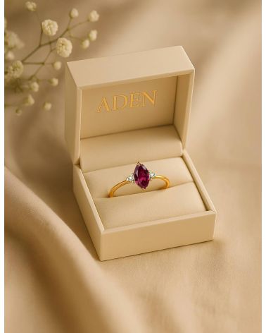 Gold Ruby Diamonds Ring