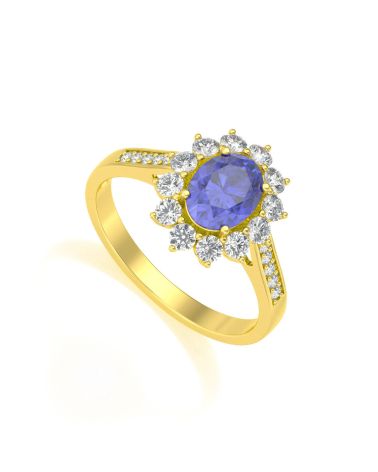 Anelli Oro Tanzanite diamanti