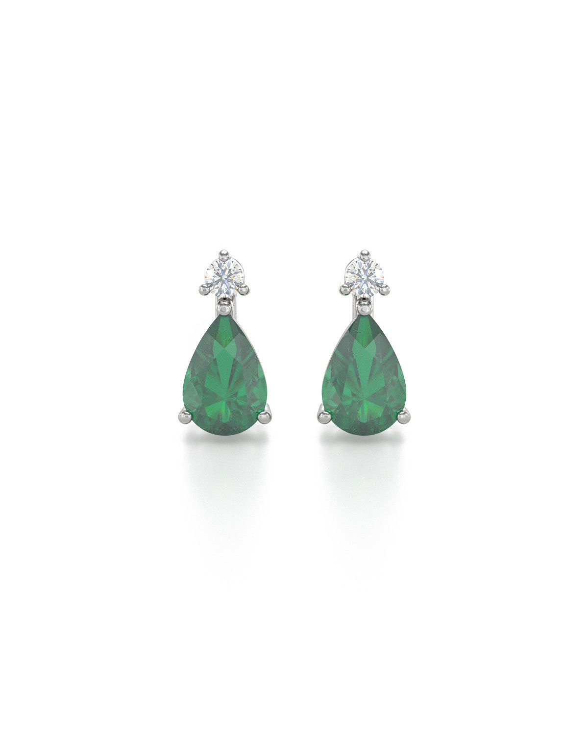 Orecchini in Smeraldo Diamanti Argento 925