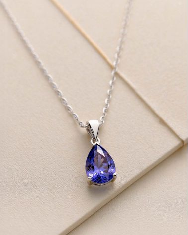 925 Silver Tanzanite Necklace Pendant Chain included