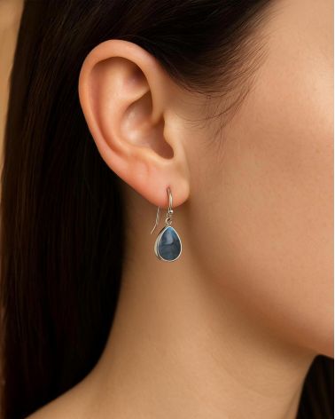 Pendientes - Colección AQUA - Plata 925, Labradorita natural