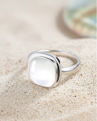 Bague en Argent 925 avec Nacre Blanche - Soraya