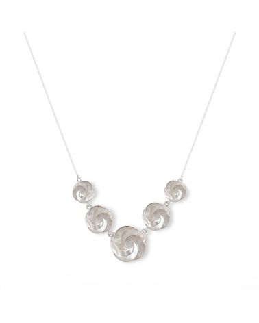 925 Sterlingsilber Perlmutt Weiss Blumen Halskette